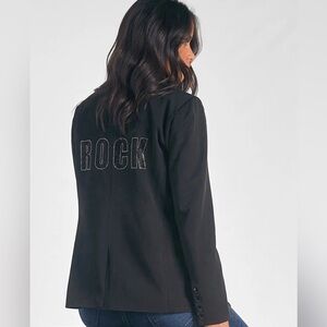 Embellished 'Rock' Black Blazer Jacket